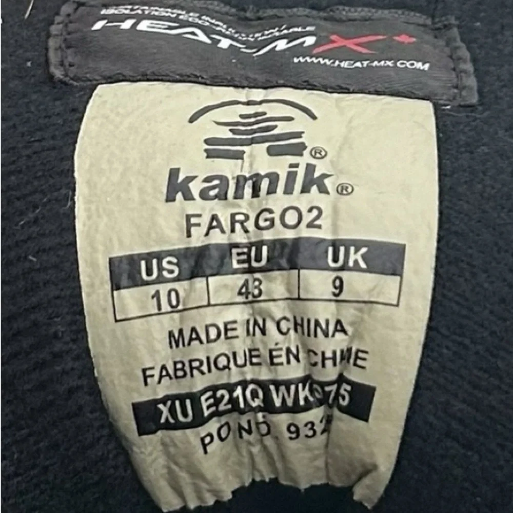 Kamik Fargo 2 Snow Boot Black Waterproof Insulated Weather Boots Men's Size 10
